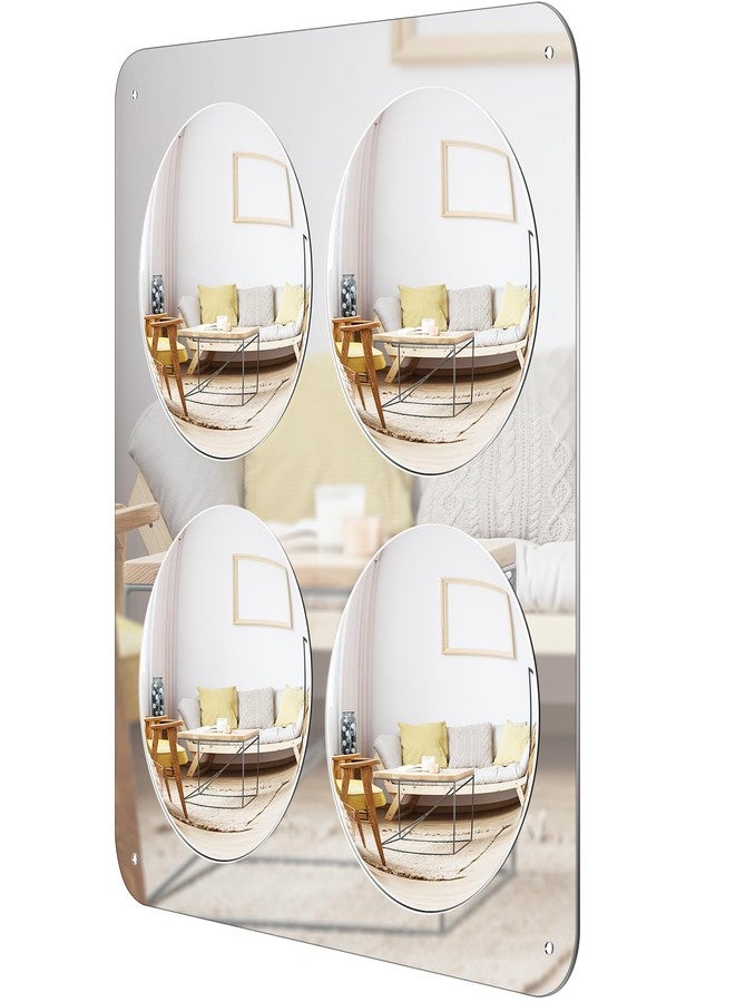 Yookeer 4 Bubbles Sensory Wall Mirror Funny Acrylic Mirror 20'' for Living Room Bedroom Home Decor Birthday - Image 1